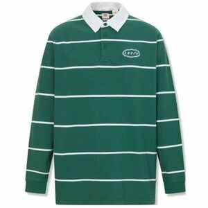 Levi's Green and White Striped Rugby Shirt